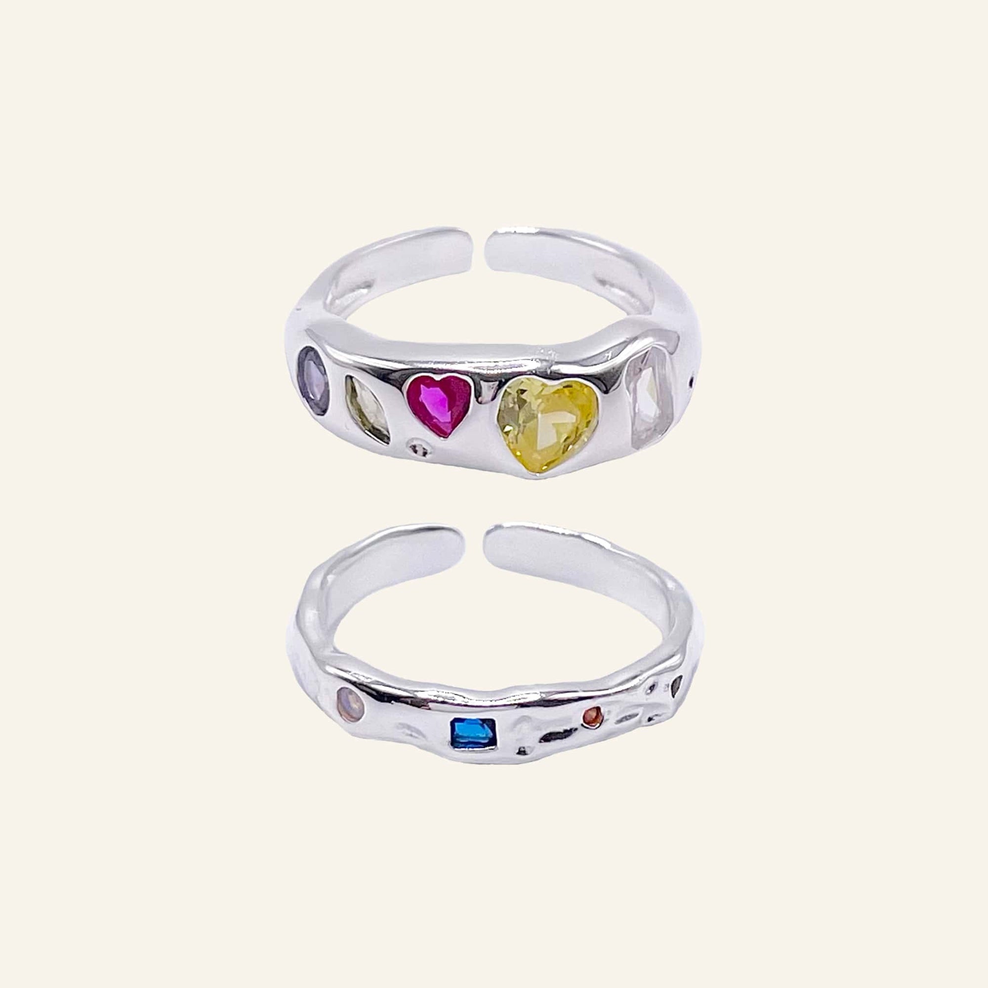 Multicolour Ring Set