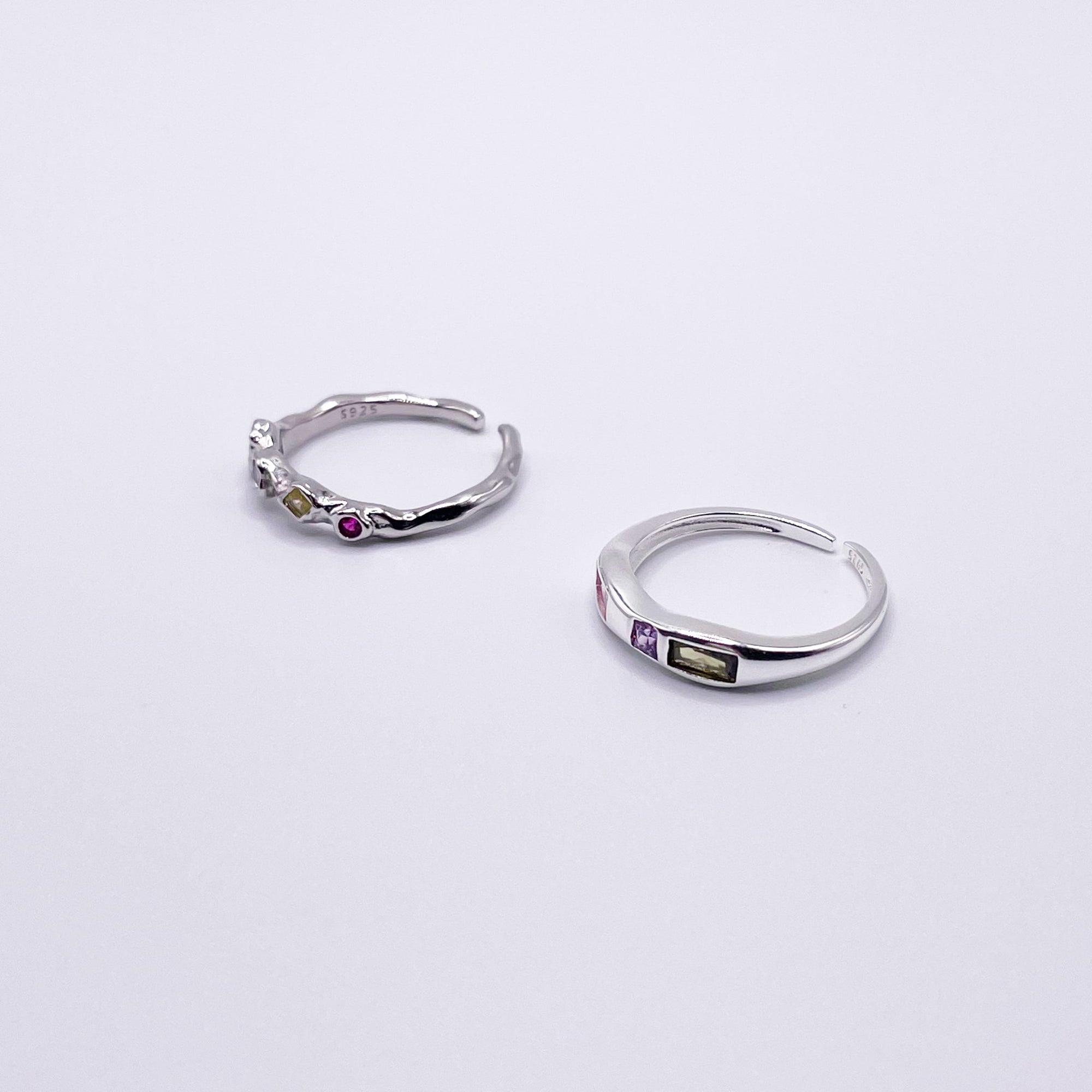 Multicolour Stone Ring Set