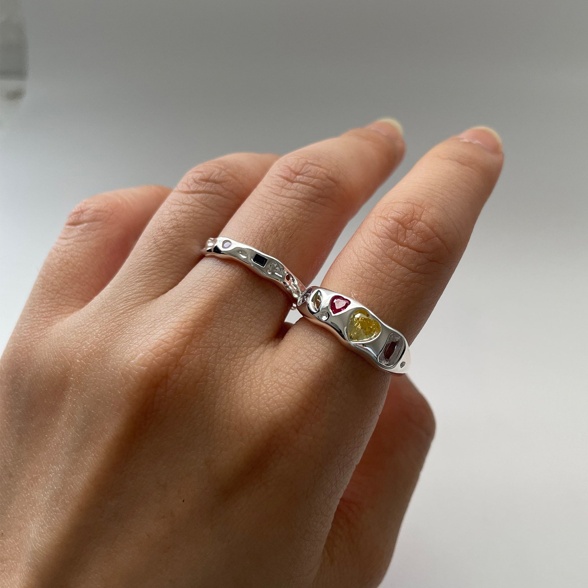 Multicolour Ring Set