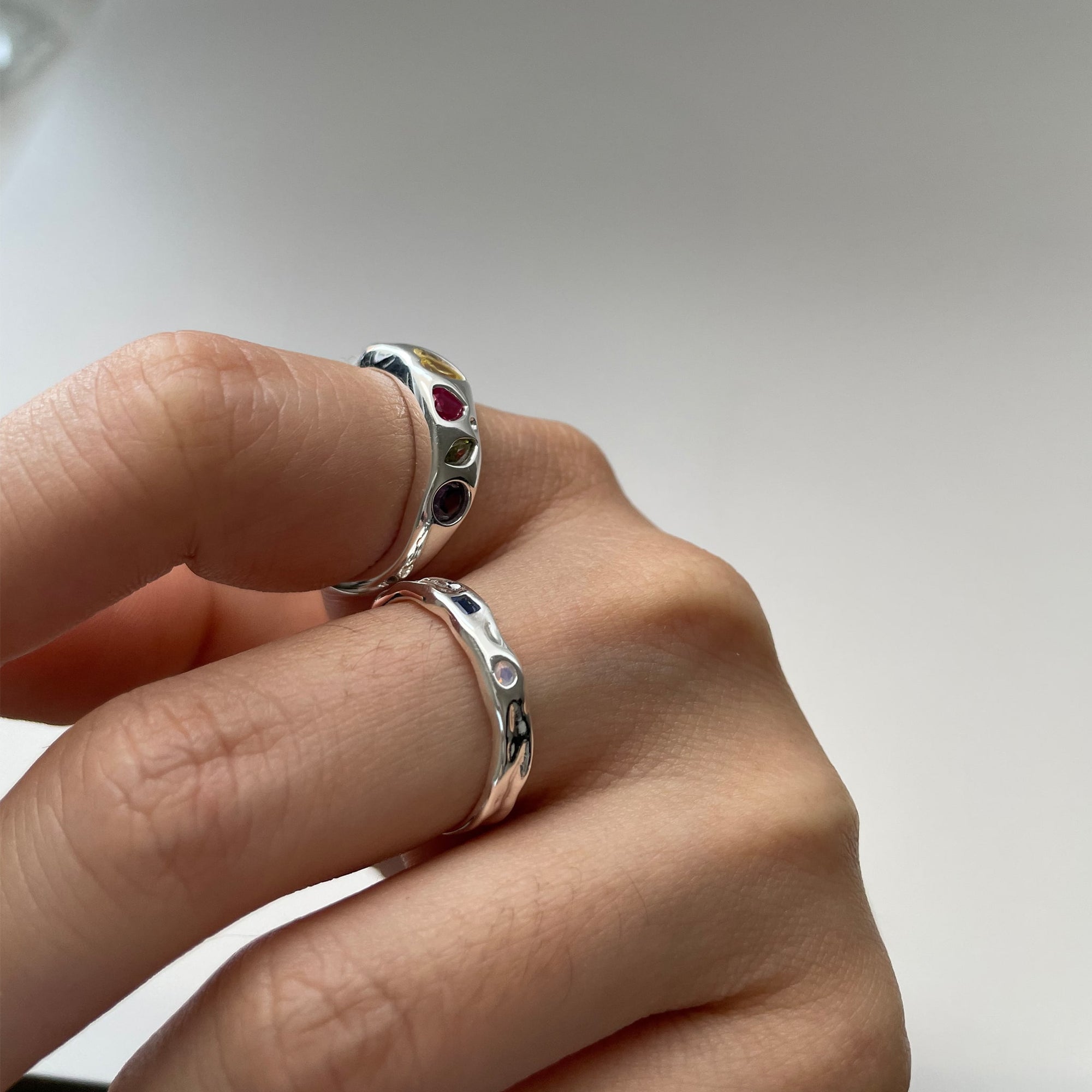 Multicolour Ring Set