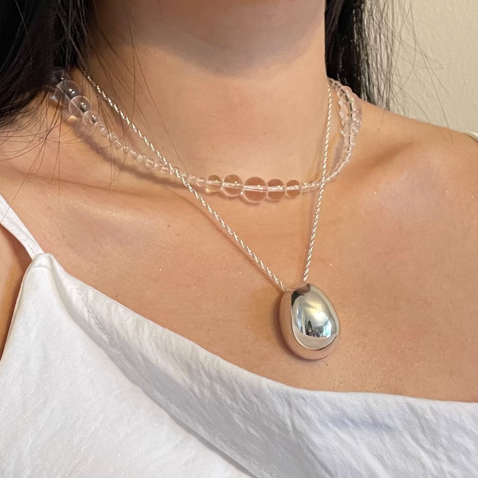 Water Drop Silver Necklace