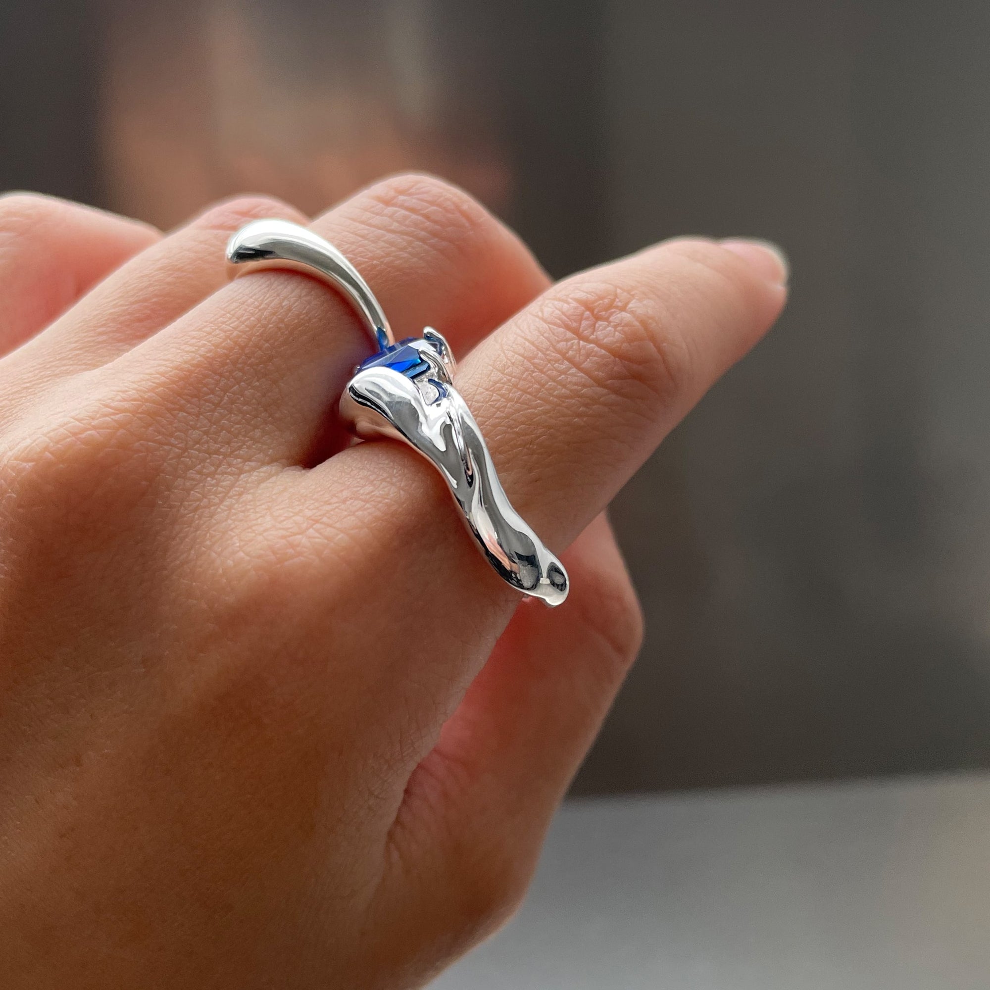 Ombre Stone Ring Silver