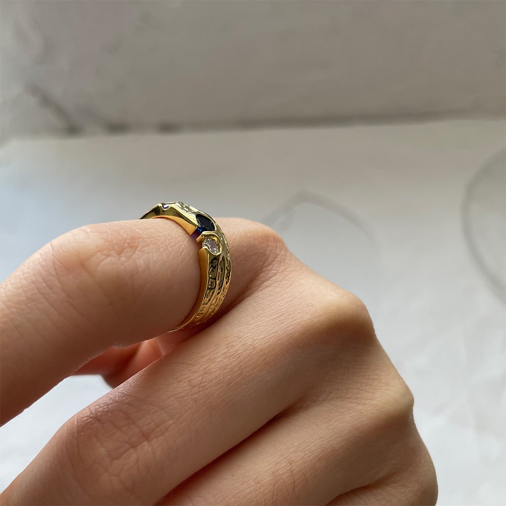 Textured Stone Ring