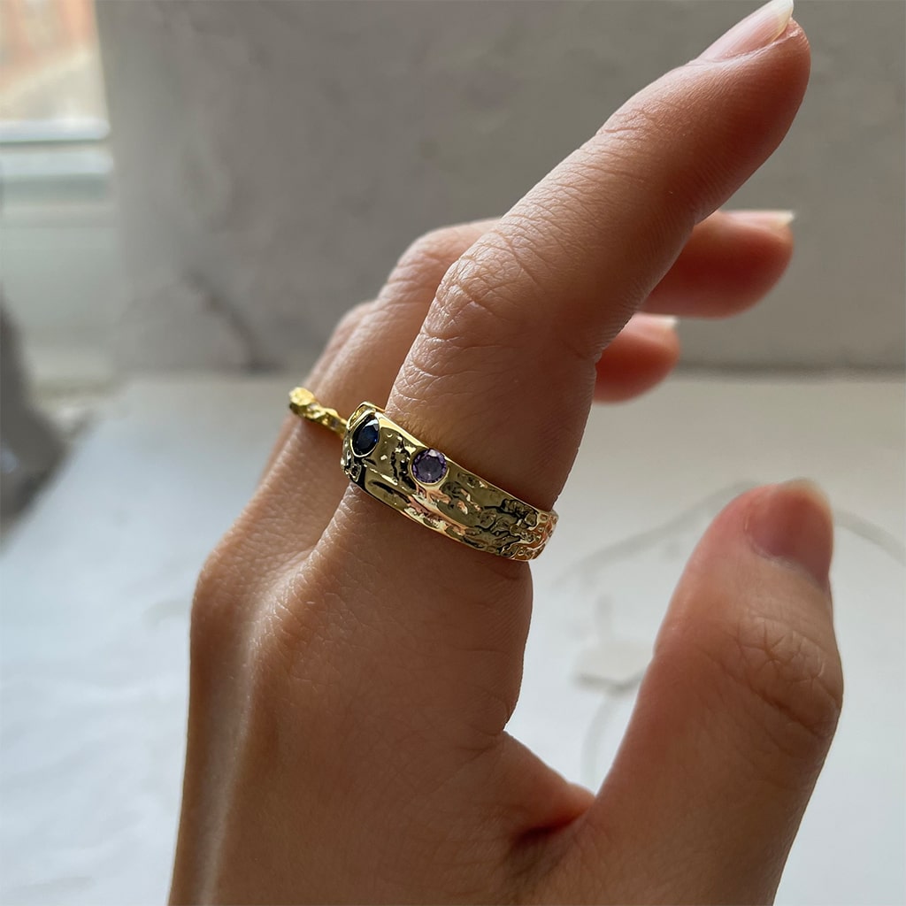 Textured Stone Ring